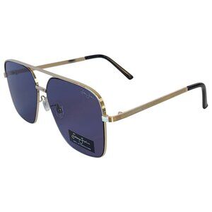 New Sean John Silver All Metal Frame Pilot Sunglasses with Flat Blue UV Lenses
